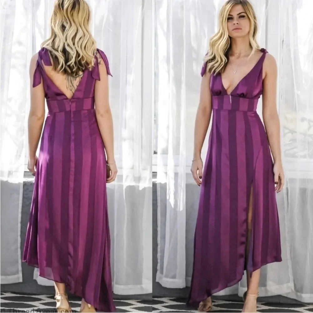 Mulberry Maxi Asymmetric Dress​